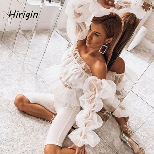 Fashion Womens Summer Sexy Chiffon Crop Top Elegant Strapless Off Shoulder Bandage tees Ruffles Ladies tunique femme Streetwear