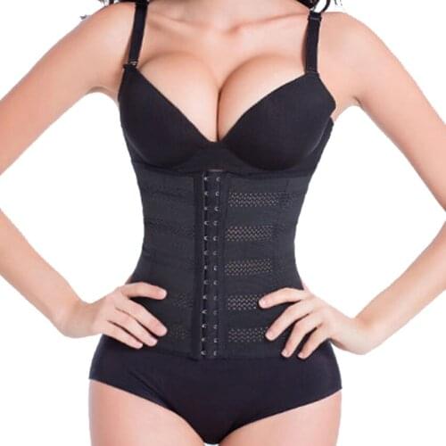 Women waist trainer body shaper waist trainer shapers underbust belt corset fat burning belly trimmer steel waist cincher belt