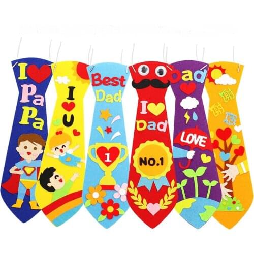 1Pc Kindergarten Lots Arts Crafts DIY Toys Dad Tie Crafts Kids Educational For Childrens Toys Gift Girl/Boy Christmas Gifts