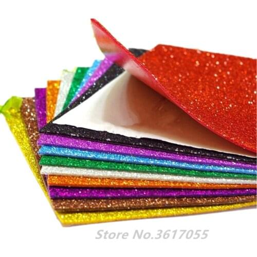 10pcs Sticker Sponge Paper Foam Paper Glitter Flash Gold Handmade EVA Foam Craft Paper Kindergarten DIY Paper Sheets mix color