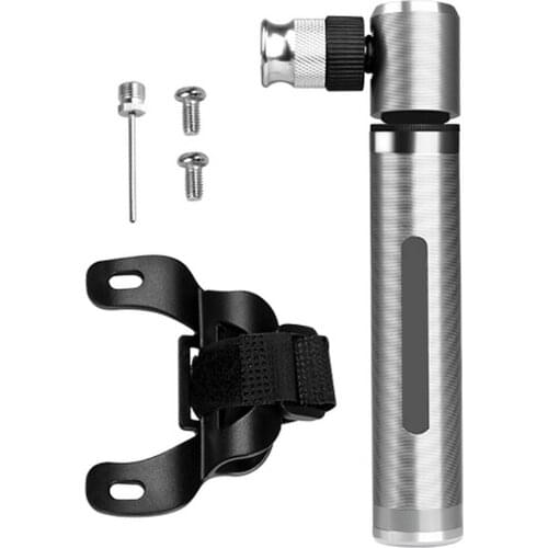 160Psi Manual Bicycle Pump Aluminum Alloy Hose Tire Inflator Mini Portable Pump High-pressure Silver Color Bike Accessories