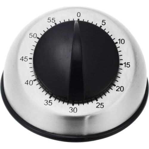 60 Minutes Kitchen Cooking Timer Stainless Steel Mechanical Countdown Timer Cooking Baking Time Reminder Kitchen Gadget