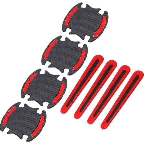 X Autohaux 8pcs Multicolor Universal Car Door Handle Bowl Reflective Sticker Decal