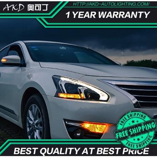 AKD tuning cars Headlight For Nissan Teana altima 2013-2015 Headlights LED DRL Running lights Bi-Xenon Beam Fog lights angel eye