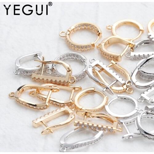 YEGUI M806,jewelry accessories,18k gold plated,0.3 microns, lobster clasp hooks,jewelry making,rhodium plated,10pcs/lot