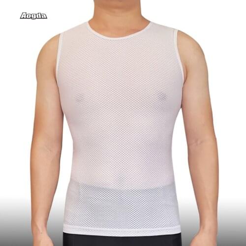 Aogda Cycling Base Layer Quick Dry Cool Mesh Light Cycling Vest Sleeveless Bicycle Shirt Breathable Bike Underwear Jersey