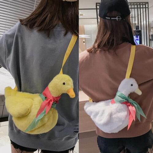Brand New Women Girl Plush Duck Bag Shoulder Crossbody School Bags Ladies Cute Bags