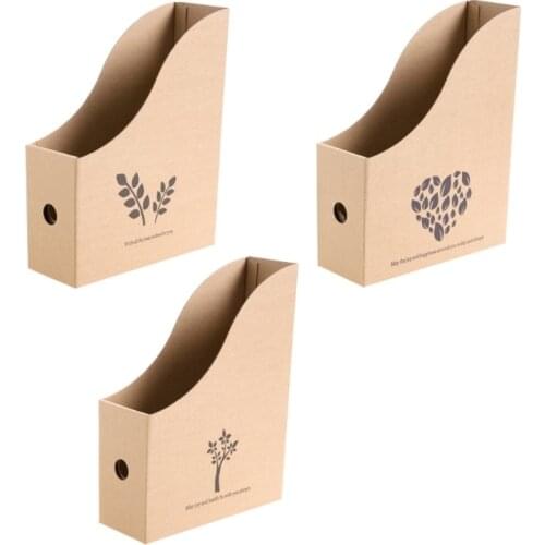 Office Desk File Magazine Holder Kraft Paper Document Storage Box Organizer Rack Dropshipping
