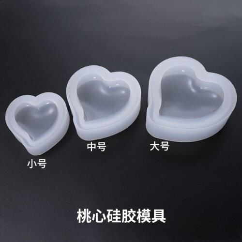 DIY Crystal Silicone Mold Cake Mold Jewelry Love Highlights Mirror Size Peach Heart Silicone Molds Kitchen Baking Tools