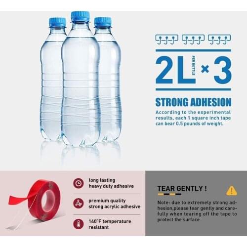 10 Pack double Sided Tape crylic Clear Strong Adhesive Waterproof Removable Double Sided Mounting Tape