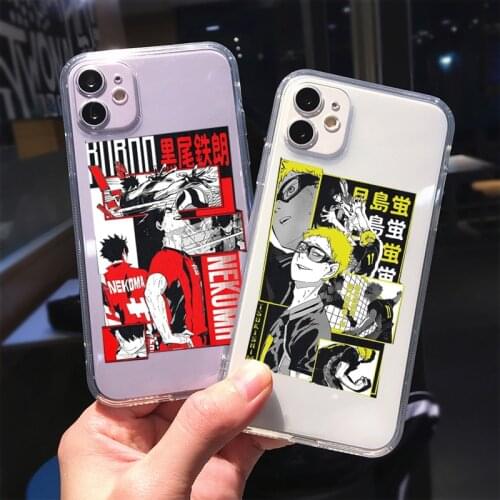 GYKZ Cool Japan Anime Oya Haikyuu Clear Phone Case For iPhone 12 11 Pro XS MAX XR X SE20 7 8 6Plus Cartoon Soft TPU Cover Fundas
