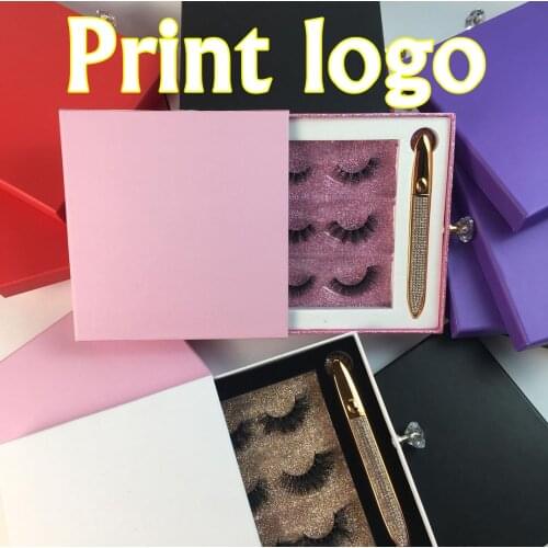 Faux mink lashes square Glitter box 3 pairs lash with eyeliner glue lash boxes NEW wholesale eyelash packaging box fit packaging
