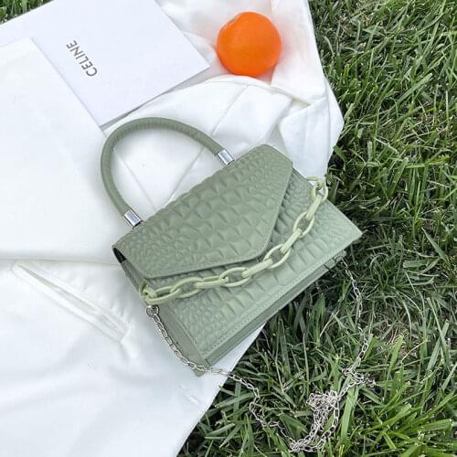 Fashion Trend Solid Color HandBags for Women Pu Leather Simple Single Shoulder Female Bag 2021 Retro Chain Ladies Crossbody Bag