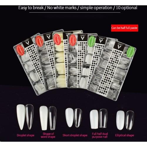 500pcs/box 5 Shape False Nails Full Cover Long 10 Sizes Acrylic Manicure Clear White Nail Art False Nail Tips Wholesale