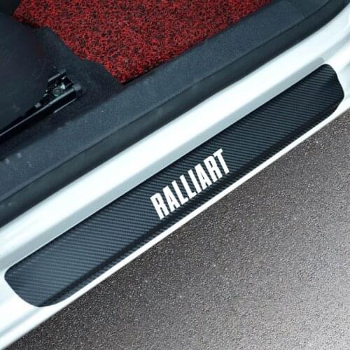 Car Stickers Tuning Produt For Mitsubishi Ralliart Carbon Fiber Auto Protector Styling Decal Auto Accessories 4Pcs
