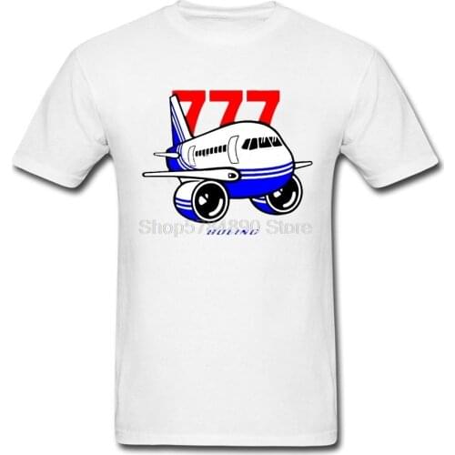 Boeing 777 T Shirt Male New Unique Tshirts Cool Exercise Comfortable T-Shirts Men Summer Crew Neck Club Dad Top Airplane