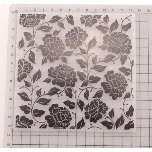 Rose Flower Leaf Pattern Plastic Embossing Folder For Card Scrapbooking Photo Album Paper Making Craft Template Mold