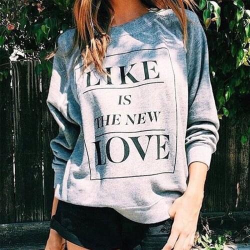 Casual Crewneck Oversize Woman Sweatshirt 2021 Letter Printed Pullove Streetwear Women Hoodies Autumn Long Sleeve Loose Hoodies