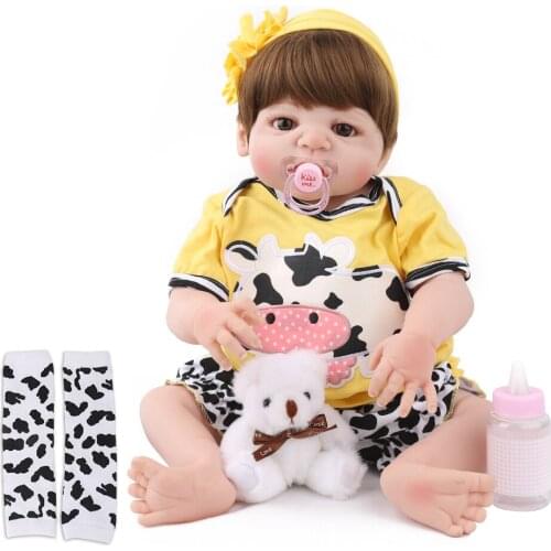 Kaydora Reborn baby doll npk handmade lifelike realistic newborn bebe yellow cow kids playmate 22 inch 55cm beautiful lol dolls