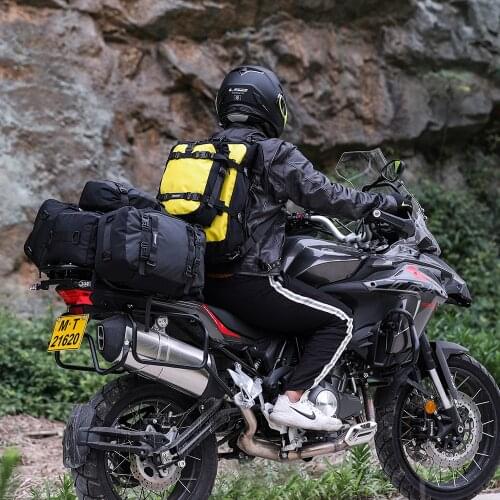 Rhinowalk Motorcycle Motorbike Rear Seat Pack Multifunctional Backpack Motocross Saddle Bag LargeTank Bags 2 Color Moto Bag 30L