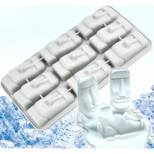 Easter Island Moai Stone Statues Freeze Mini Silicone Ice Tray Ice Lattice Cubes DIY Mould Ice Mold Funny New Tricks Party Drink