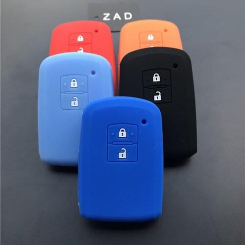 ZAD silicone Rubber Car Key Cover Case Bag Holder Shell for Toyota Camry RAV4 Avalon auris 2 Buttons Smart Car key