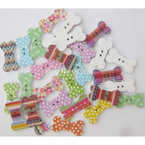 WBNWVE Fancy bone shape sewing buttons mix 100pcs hand made clothes button children garment accessories