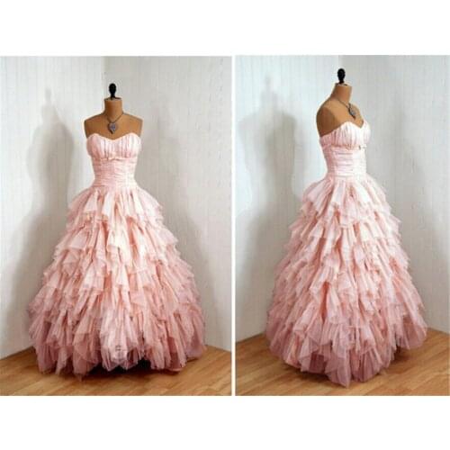 Beautiful 2018 Sweetheart Ruffled Evening prom gown Custom vestido de noiva Pink Long Party gowns Mother of the Bride Dresses