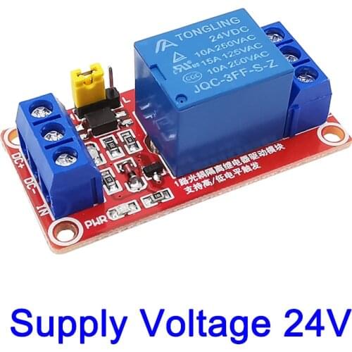 1Pcs One 1 Channel 24V Relay Module Board Shield Support High and Low Level Trigger with Optocoupler For Arduino