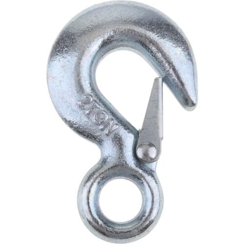 1 Pcs 2 Tons Eye Sling Winch Hook with Clevis Safety Latch For Hoist Sling Winch