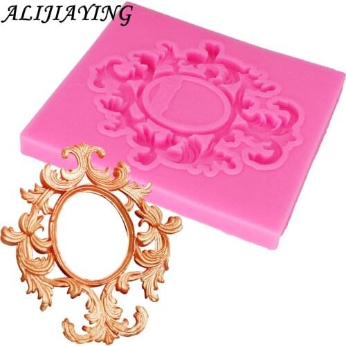 1Pcs Flower lace silicone mold frame cake decorating tools Fondant chocolate moulds Cake Onlay Border Embosser Mold D0986