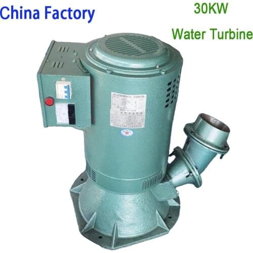 3 Phase 30KW 400V Water Turbine Automatic Voltage Stabilization Oblique Impact Hydraulic Water Generator 30000W