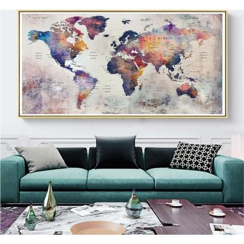 Abstract Retro World Map 5D DIY Diamond Painting Full Square Drill Embroidery Round Mosaic Needlework Wall Decor Unique Gift