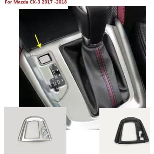 Car stick ABS chrome/carbon fibre middle front Shift Stall Paddle cup lamp frame trim 1pcs For Mazda CX-3 CX3 2016 2017 2018