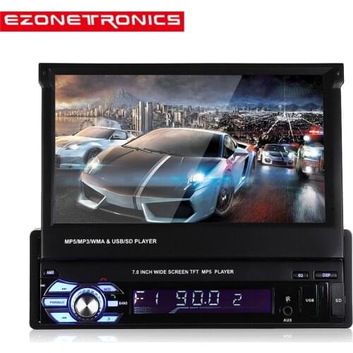 Car Radio Stereo GPS Universal 7"slip down Touch Screen 1DIN Remote Control FM Bluetooth MP3 MP5 Audio Video Player no dvd