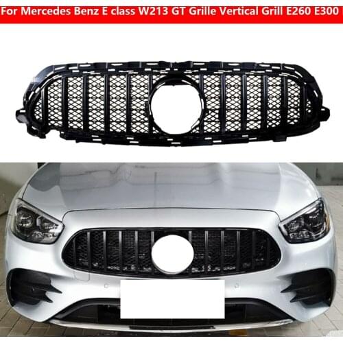Car styling Middle grille for Mercedes-Benz E-class W213 2020 2021 ABS plastic front grille Diamond GT AMG vertical bar