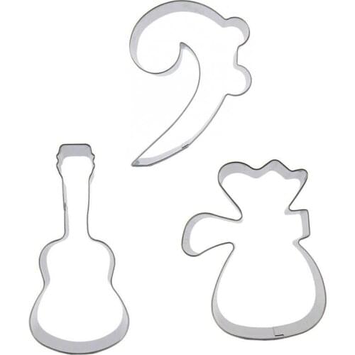 Bass, Cello, Cloth bag shape 3 piece biscuit cutting molds, baking tools, cake decorating soft candy tools