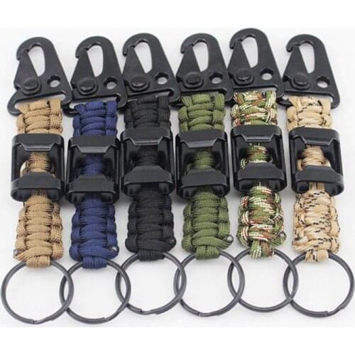 Survival Keychain Lanyard with Bottle Opener 550Ibs 4mm Paracord Carabiner Outdoor Camping Bushcraft Ropes Bracelet