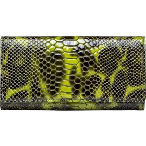 Long First Layer Cowhide Ladies Purse Women Wallet, Three-fold Leather Card Holder Wallets Clutch Bags