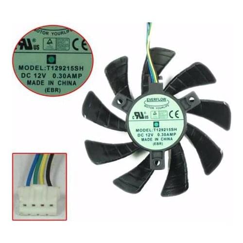 Everflow T129215SH DC 12V 0.30A Dia. 86mm C.T.C 40mm Server Cooling Fan