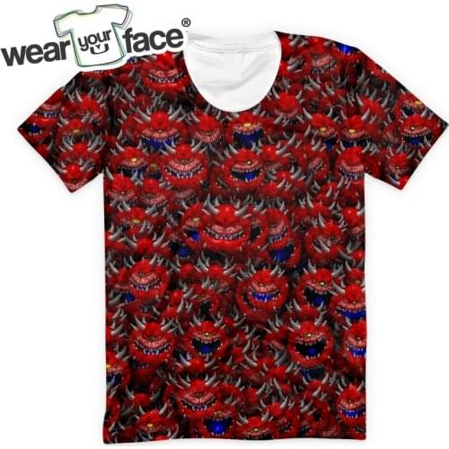 Cacodemons From Doom Collage 3D All Over Printed T Shirt Funny Summer Hipster Casual Streetwear Short Sleeve Unisex Men Clothing