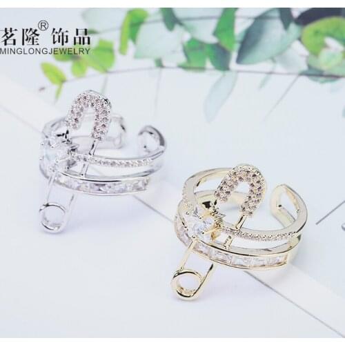 Rings For Women Females Jewelry Accessory Bridal Wedding Engagement Promise Gift Brand Designer Resizable Pin Star Crystal Top