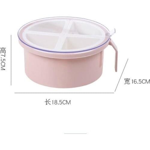 4 Grid Storage Seasoning Boxes Kitchen Condiment Box Spices Storage Box Detachable Container Canister round seasoning case