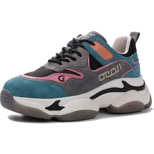 RASMEUP Genuine Leather Mesh Women Platform Sneakers 2021 Summer Fashion Women Breathable Chunky Shoes Ladies Trainers Footwear