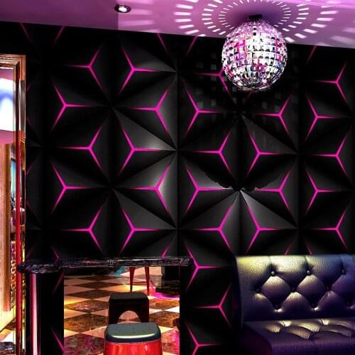 KTV Wallpaper Modern 3D Stereo Geometric Line Bar Gym Technology Sense Background Wall Paper PVC Waterproof Papel De Parede 3 D