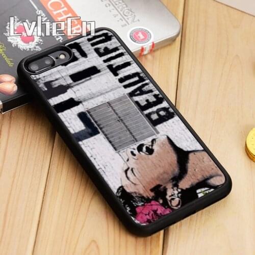 LvheCn Life Is Beautiful bansky Phone Case Cover For iPhone 5 6s 7 8 plus 11 12 Pro X XR XS Max Samsung Galaxy S6 S7 edge S8 S9