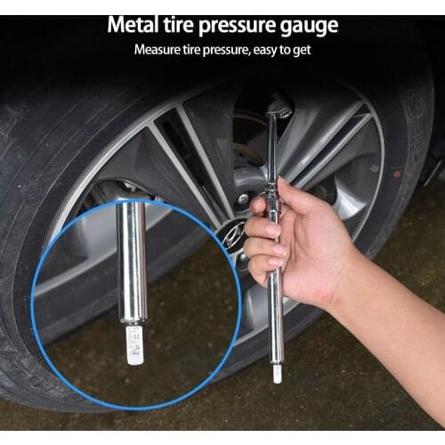 Car Tire Pressure Gauge Pen Tire Air Pressure 10-150PSI double-sided scale Test Meter Metal Tire Pressure pen Motorcycle accesso