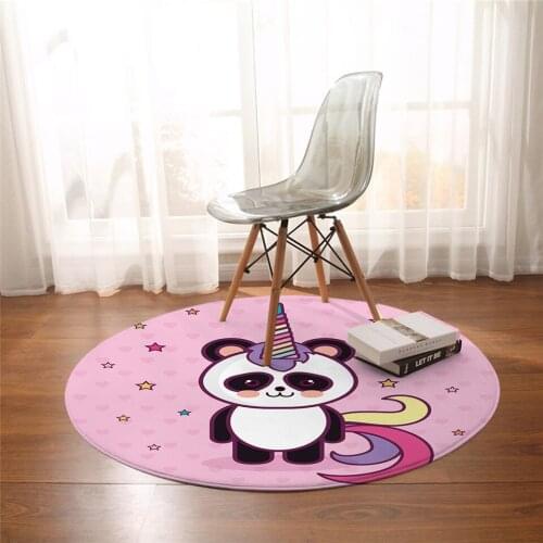 Cute cartoon animals panda kawaii round small floor mats carpet bedroom living room home decoration