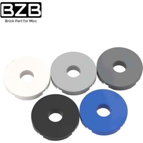 BZB MOC 10pcs DIY Part 15535 Tile 2x2 Round With Hole Building Blocks Parts Educational high-tech Parts Toys