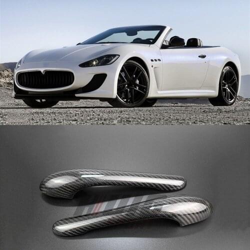 For Maserati GranTurismo S MC GT GTS Coupe 2DOOR 08- 2017 Real Carbon Fiber Door Handle Cover Trim